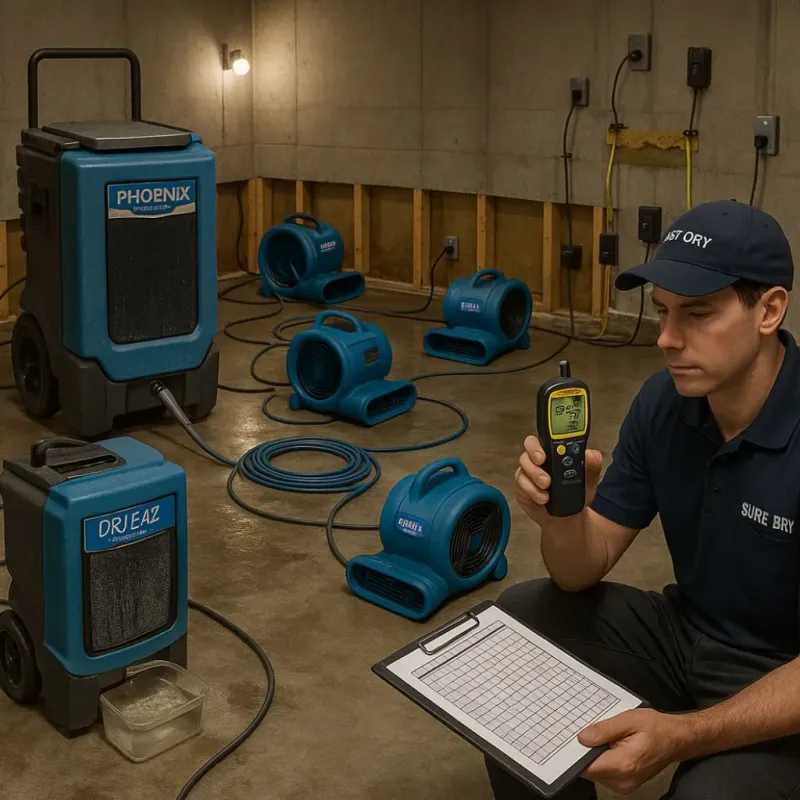 Structural Drying and Dehumidification process in Church Hill, TN